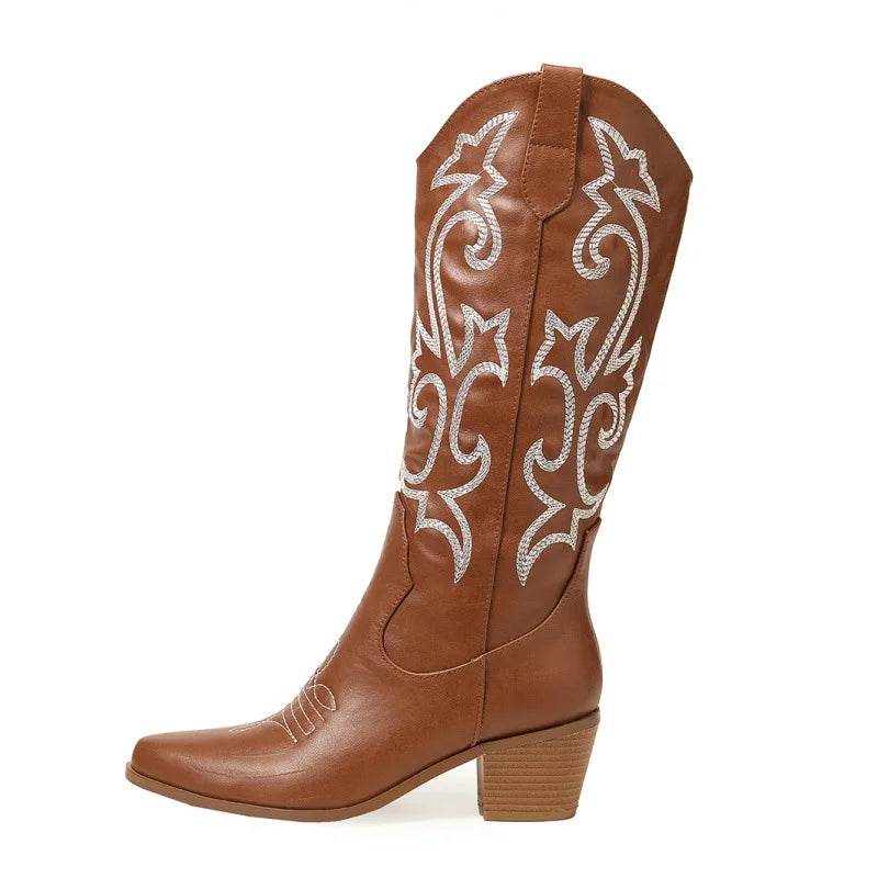 Vintage Knee High Cowgirls Black Western Boots - Chic & Comfortable - Buy Center UK