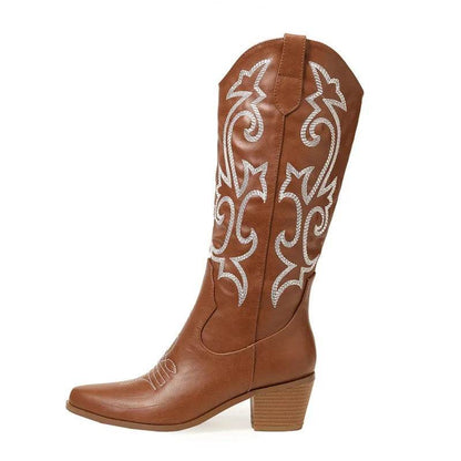 Vintage Knee High Cowgirls Black Western Boots - Chic & Comfortable - Buy Center UK