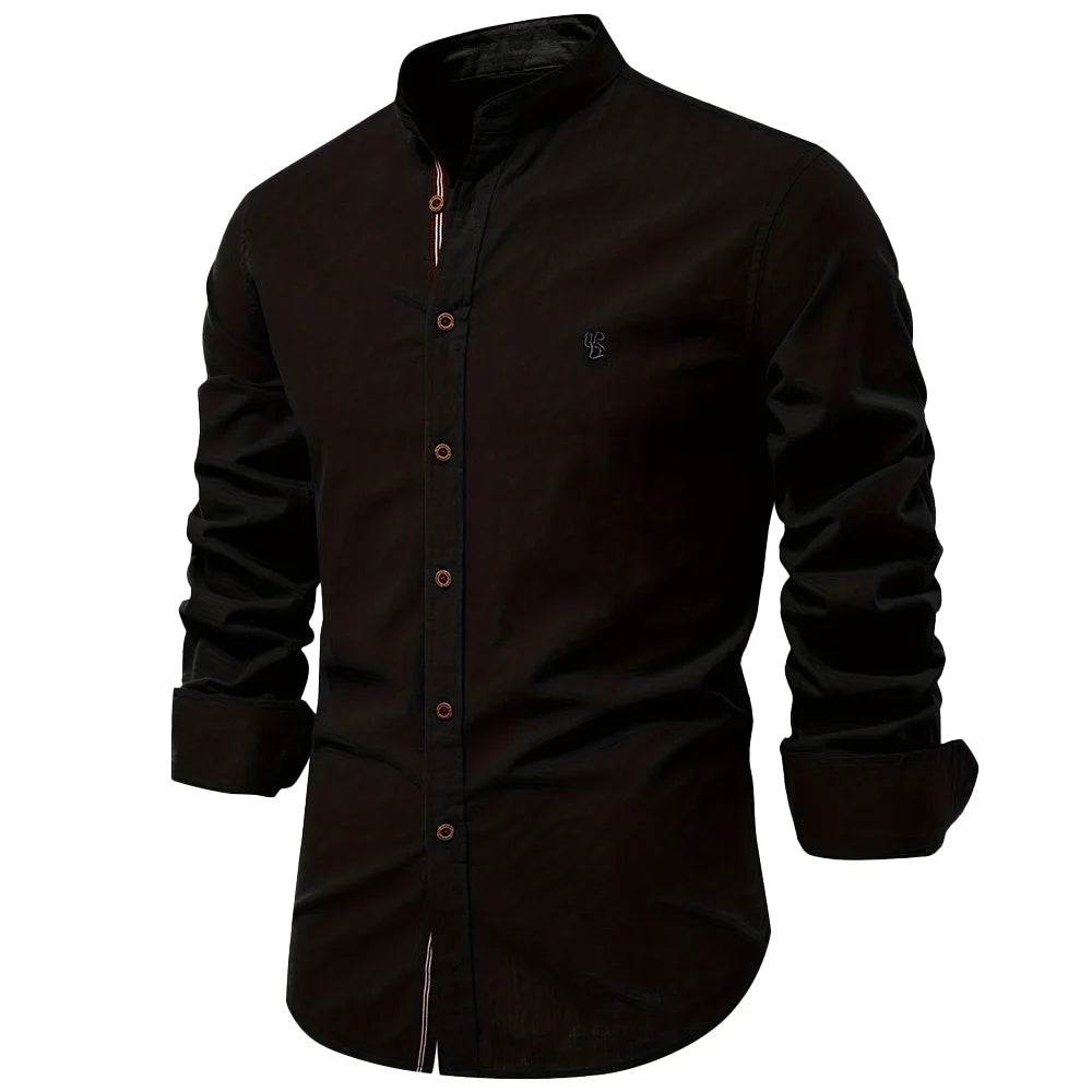 Buy Center Men's 100% Cotton Long Sleeve Shirt - Stylish Casual Fit - Buy Center UK