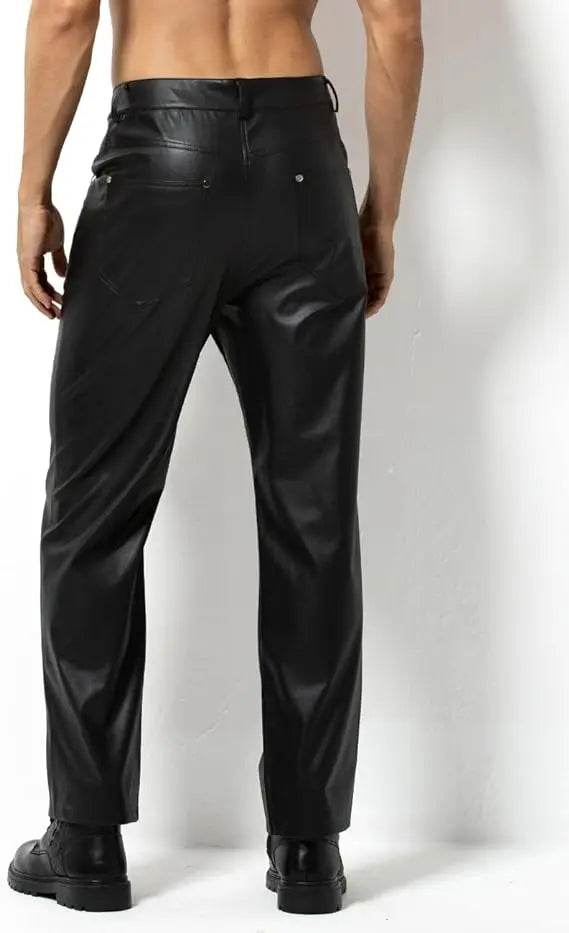 Arjen Kroos Faux Leather Disco Pants for Men - Casual & Stylish Trousers - Buy Center UK