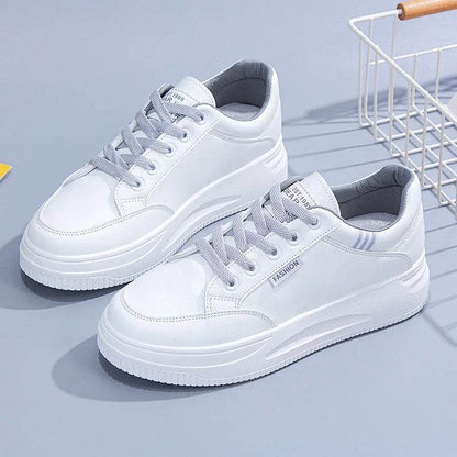 Buy Center Women White Sneakers - Lace-Up, Thick Bottom, Anti-Slip - Buy Center UK