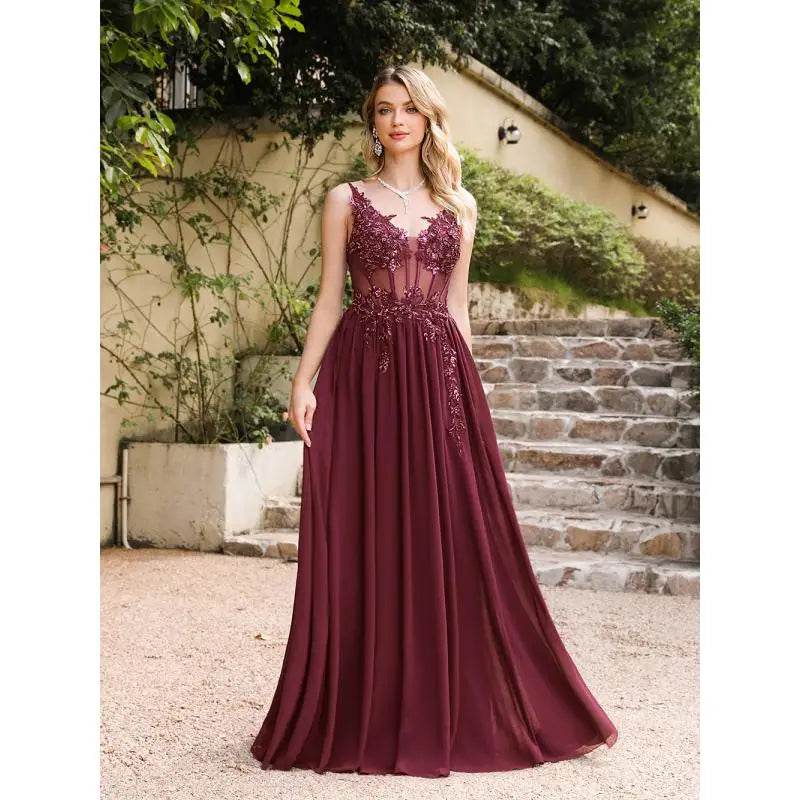 Elegant Spaghetti Straps Mermaid Evening Dress - Beaded Appliques - Buy Center UK