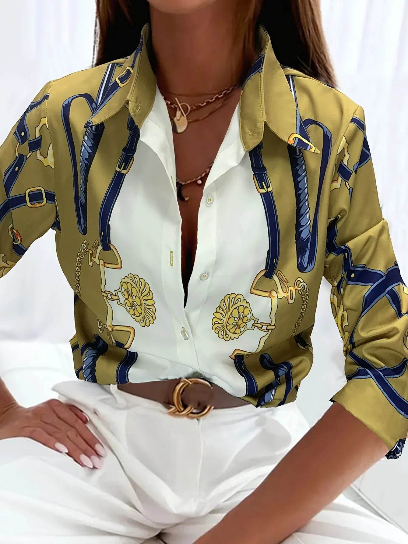 Buy Center Women's Plus Size Button Up Shirt - Retro Elegant Style - Buy Center UK