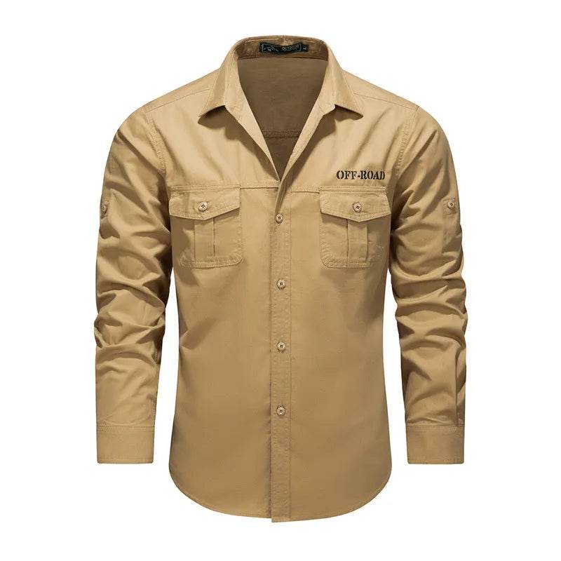 Buy Center Men’s Cargo Shirt - Multi Pockets, Loose Fit, Spring Style - Buy Center UK