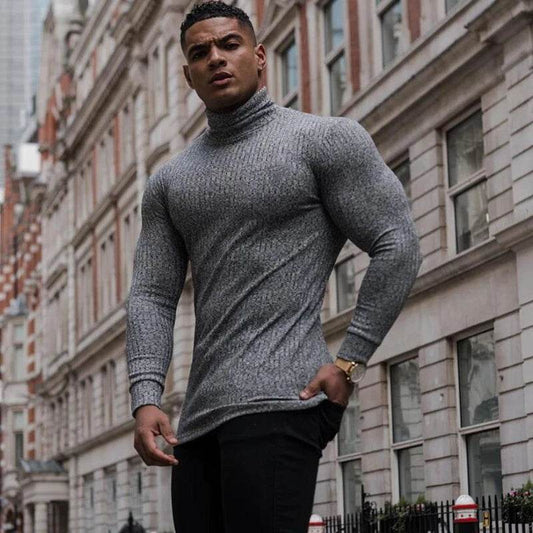 Buy Center Slim Fit Turtleneck Sweater - Casual Roll Neck Pullover - Buy Center UK