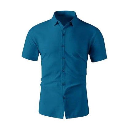 Buy Center Men's No Iron Short Sleeve Business Casual Shirt - Summer Style - Buy Center UK