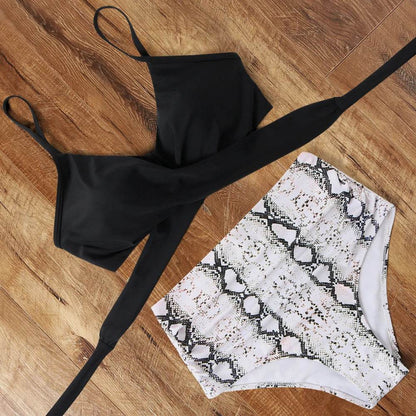 Buy Center High Waist Floral Bikini Set - V-Neck Two Piece - Buy Center UK