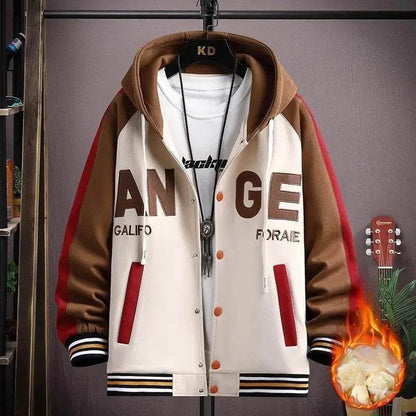 Buy Center Trendy Letter Print Hooded Jacket - Loose Fit Cardigan - Buy Center UK