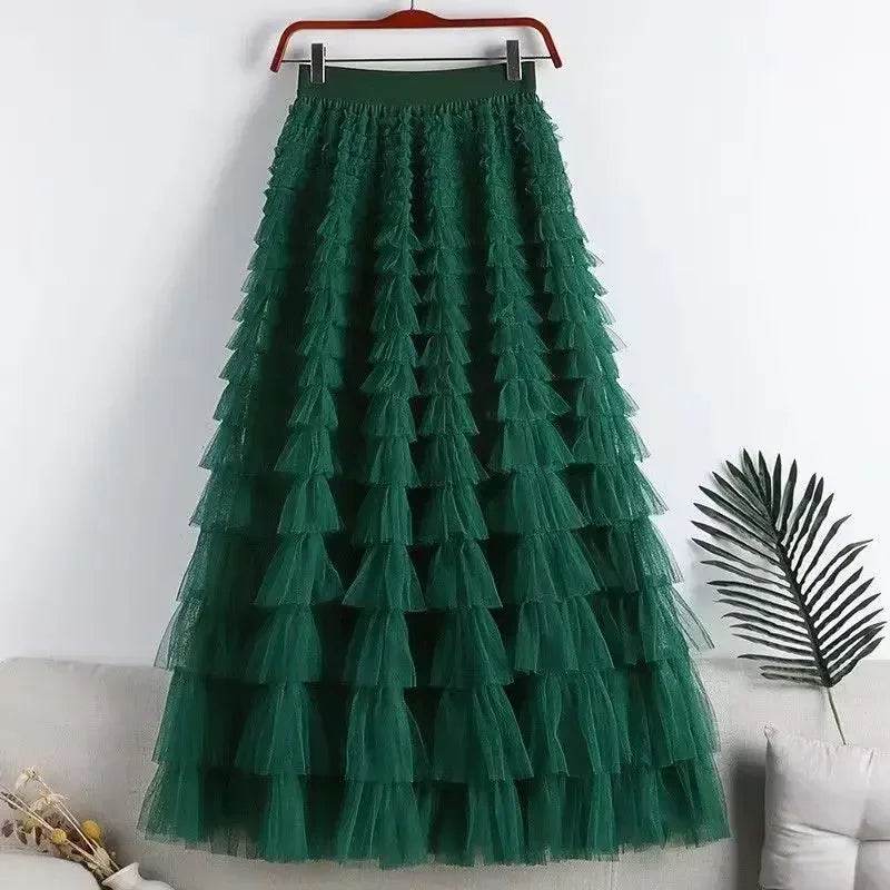 Buy Center Casual Women’s Tulle Maxi Skirt - Elegant Pleated Design - Buy Center UK