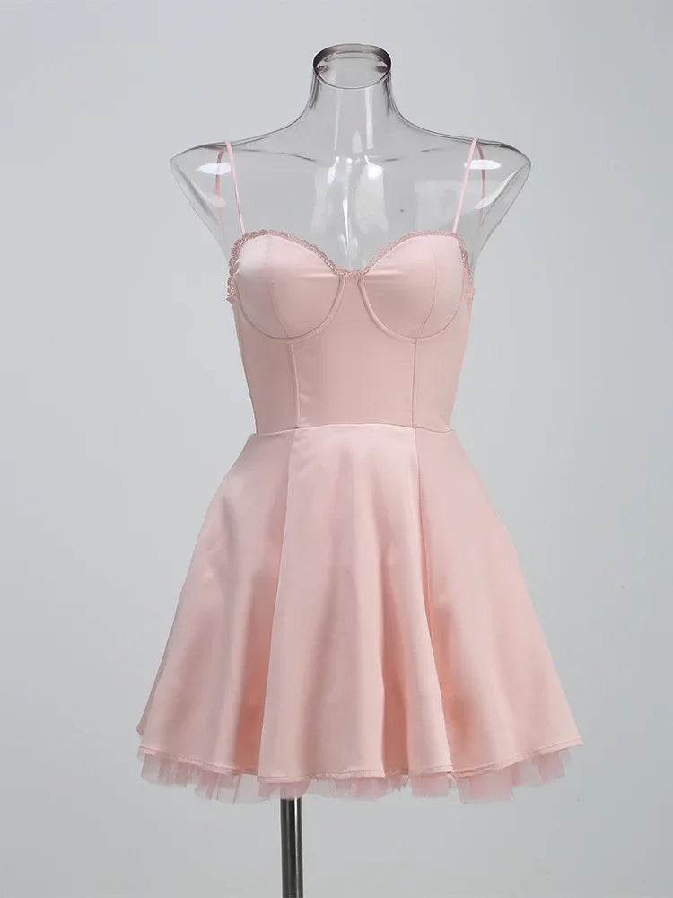 Elegant Pink Spaghetti Strap Prom Dress - Summer 2024 A-Line Gown - Buy Center UK