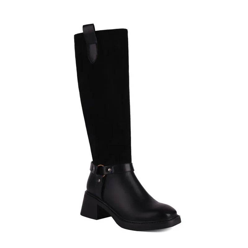 Buy Center Custom Women Knee High Snow Boots - Square Heels, Warm Fur - Buy Center UK