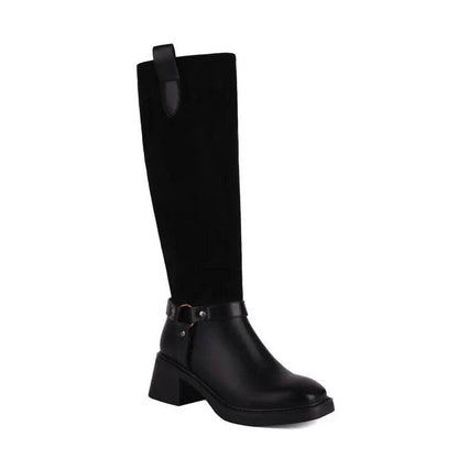 Buy Center Custom Women Knee High Snow Boots - Square Heels, Warm Fur - Buy Center UK
