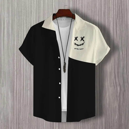 Buy Center 3D Patchwork Print Short Sleeve Shirt - Oversized Hawaiian Style - Buy Center UK