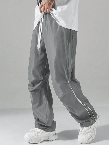 Buy Center Men’s Casual Pants - Elastic Waist, Striped Design - Buy Center UK