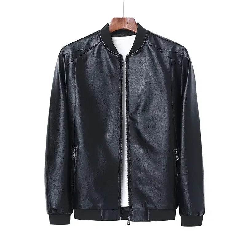 Buy Center Men's Black Biker PU Leather Jacket - Trendy Slim Fit - Buy Center UK