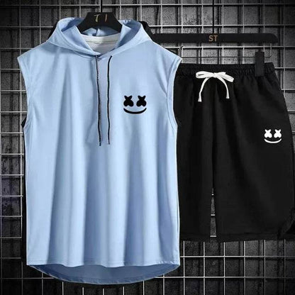 Brand Summer Men's Two Piece Set - Casual T-Shirt & Shorts Suit - Buy Center UK