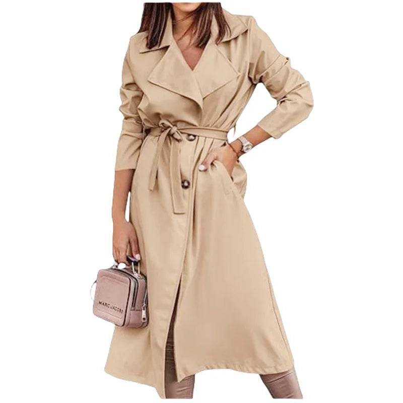 Buy Center Women's Double Breasted Wool Blend Trench Coat - Buy Center UK