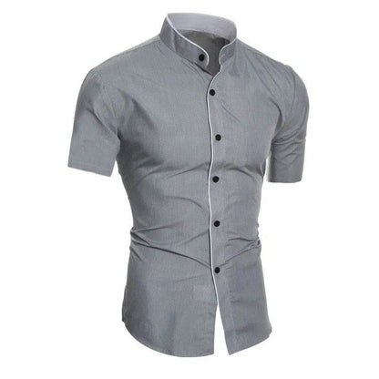 Buy Center Men's Short Sleeve Casual Shirt - Solid Color Comfort - Buy Center UK