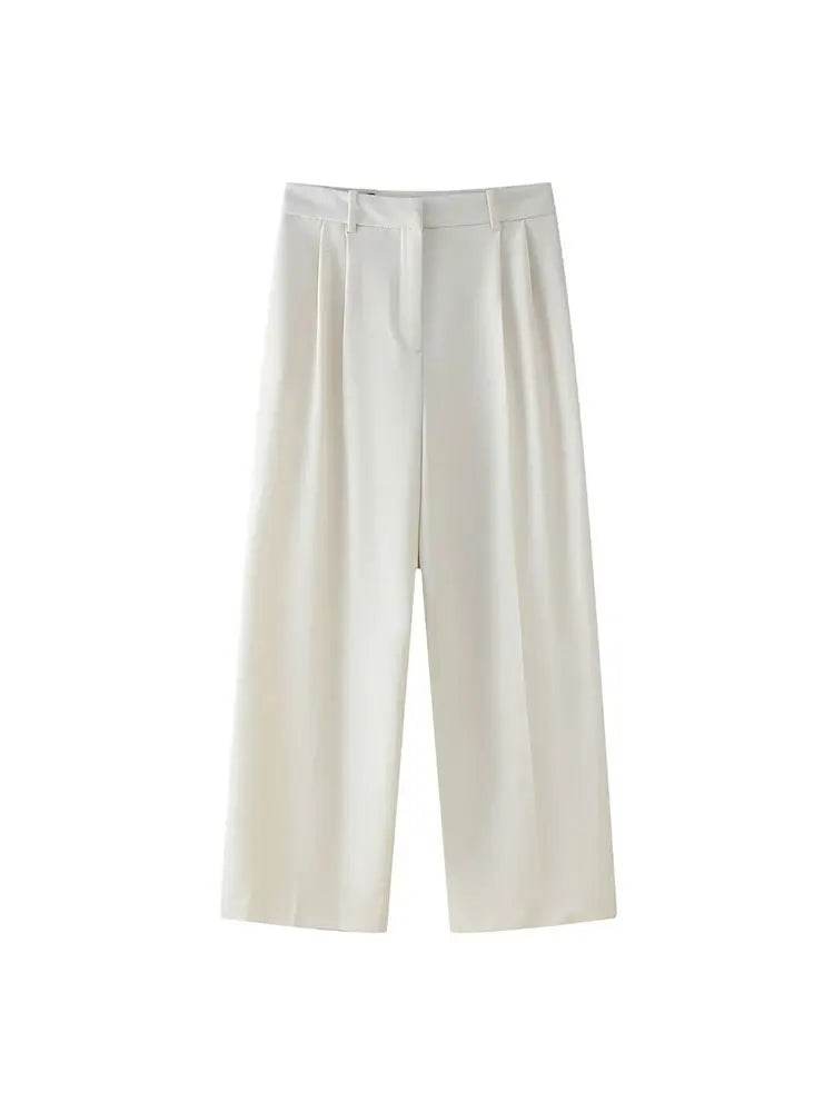 2024 Elegant Sleeveless Blazer & Wide Pants Set - V-Neck Style - Buy Center UK