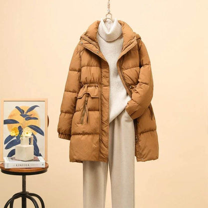 Buy Center Women's White Duck Down Puffer Jacket - Slim Fit & Hooded - Buy Center UK