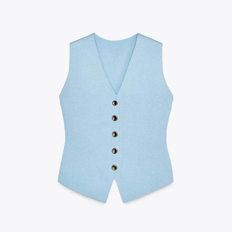 Buy Center Knitted V-neck Patchwork Skirt Set - Summer Slim Fit - Buy Center UK
