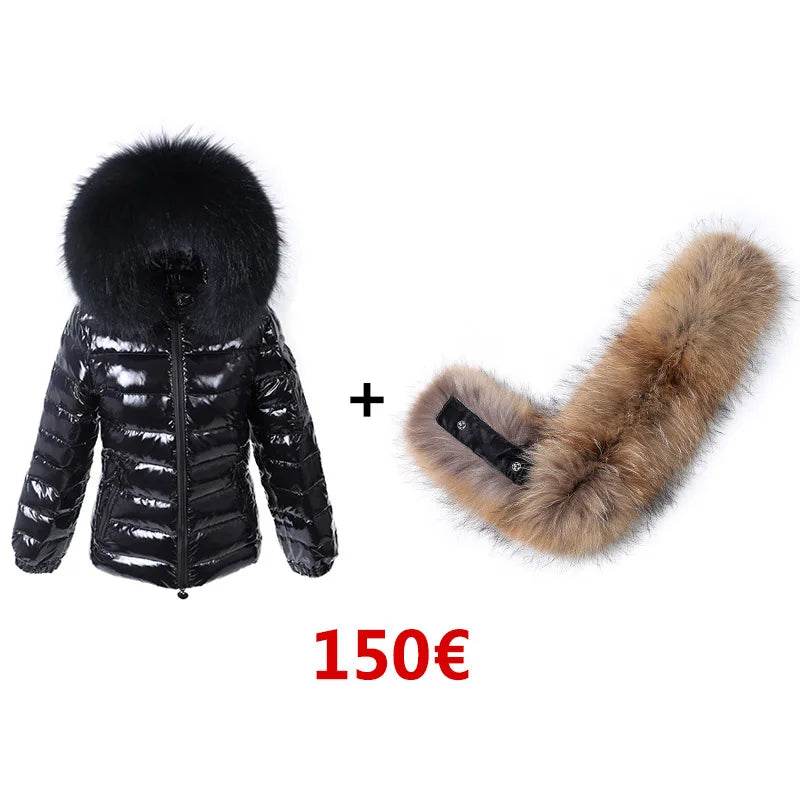 Maomaokong Women’s Winter Jacket - Real Fur Collar, Duck Down Lining - Buy Center UK