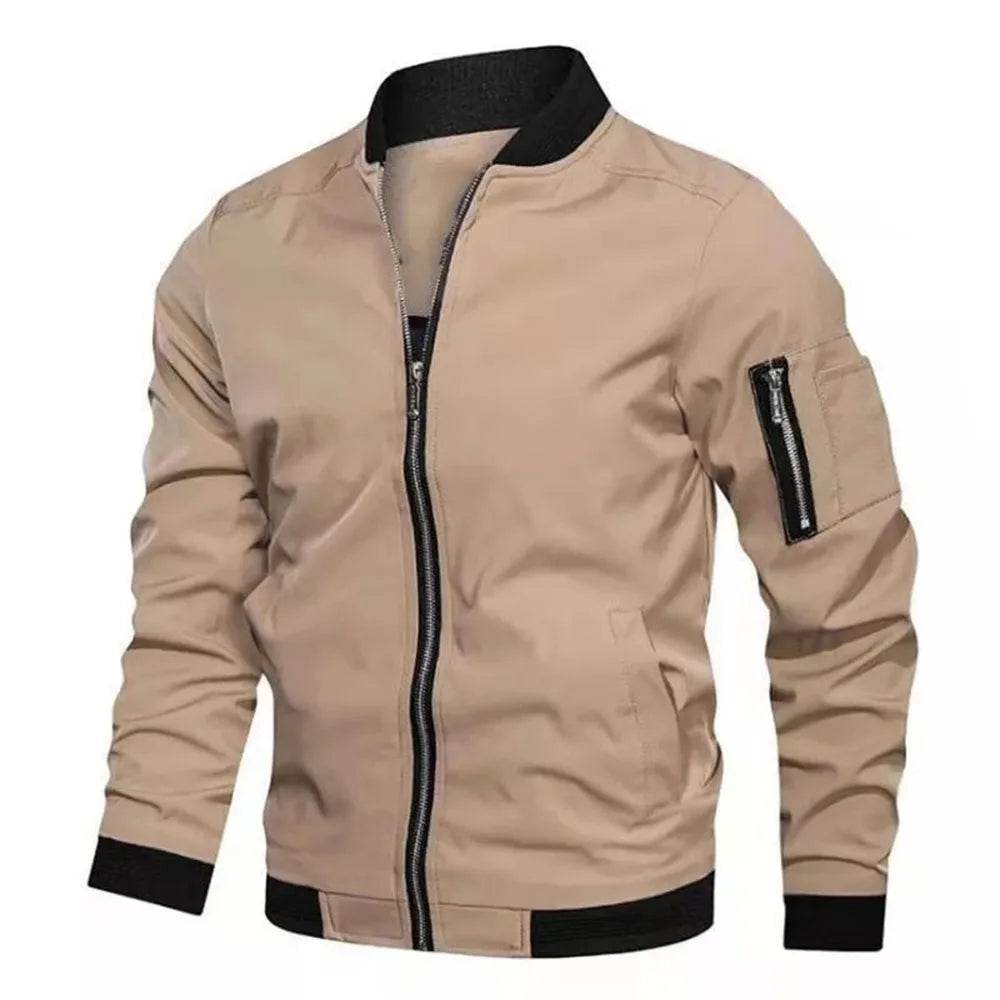 Buy Center Men's Bomber Jacket - Stylish Solid Color for Fall - Buy Center UK