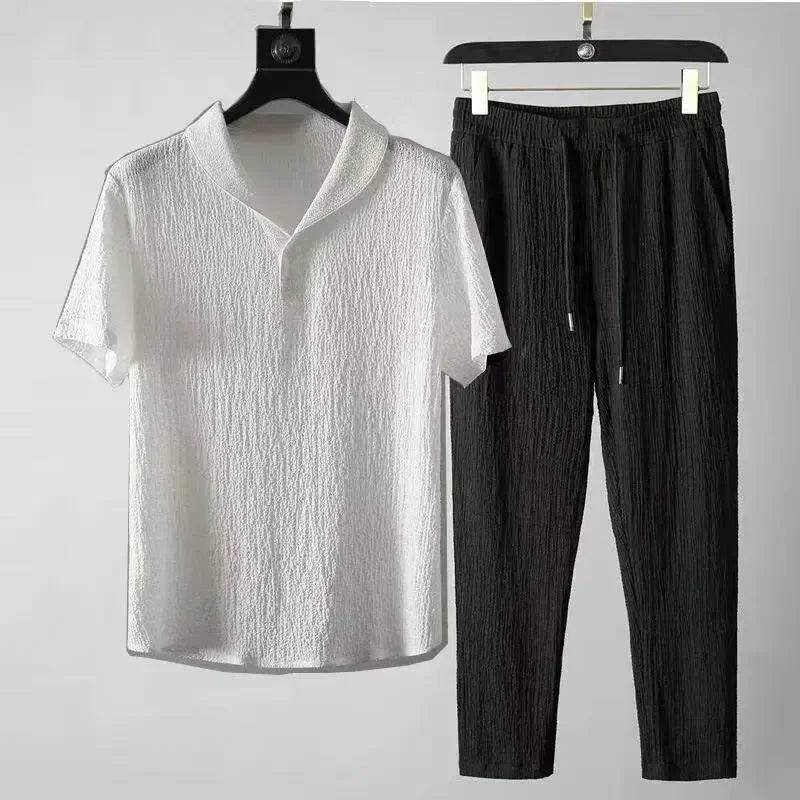 Buy Center Summer Ice Silk Linen Suit - Oversized Sleeveless Set - Buy Center UK