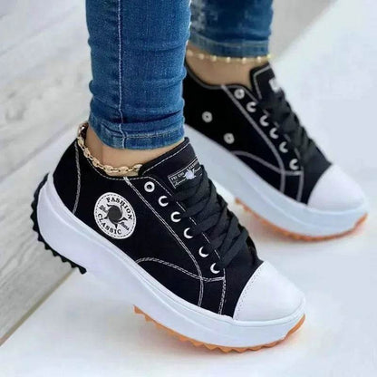 2025 Women's Canvas Sneakers - Casual Lace-Up Comfort Shoes - Buy Center UK
