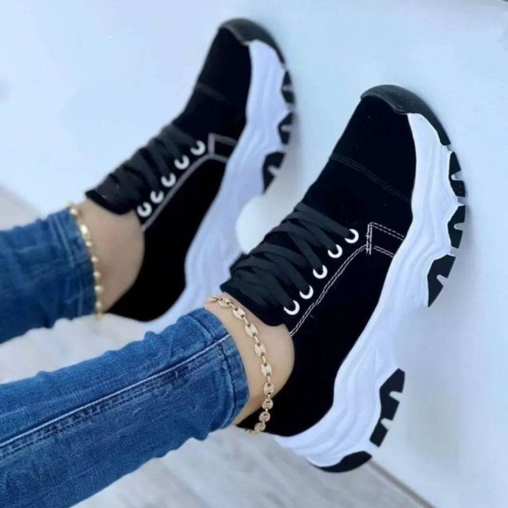 Buy Center Women’s Sneakers 2023 - Trendy Canvas Lace-Up Shoes - Buy Center UK