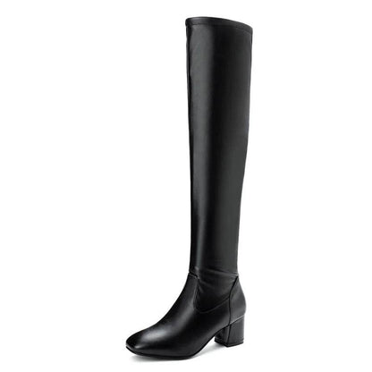 Buy Center Women's Over the Knee Boots - Thick Heels, Large Sizes - Buy Center UK