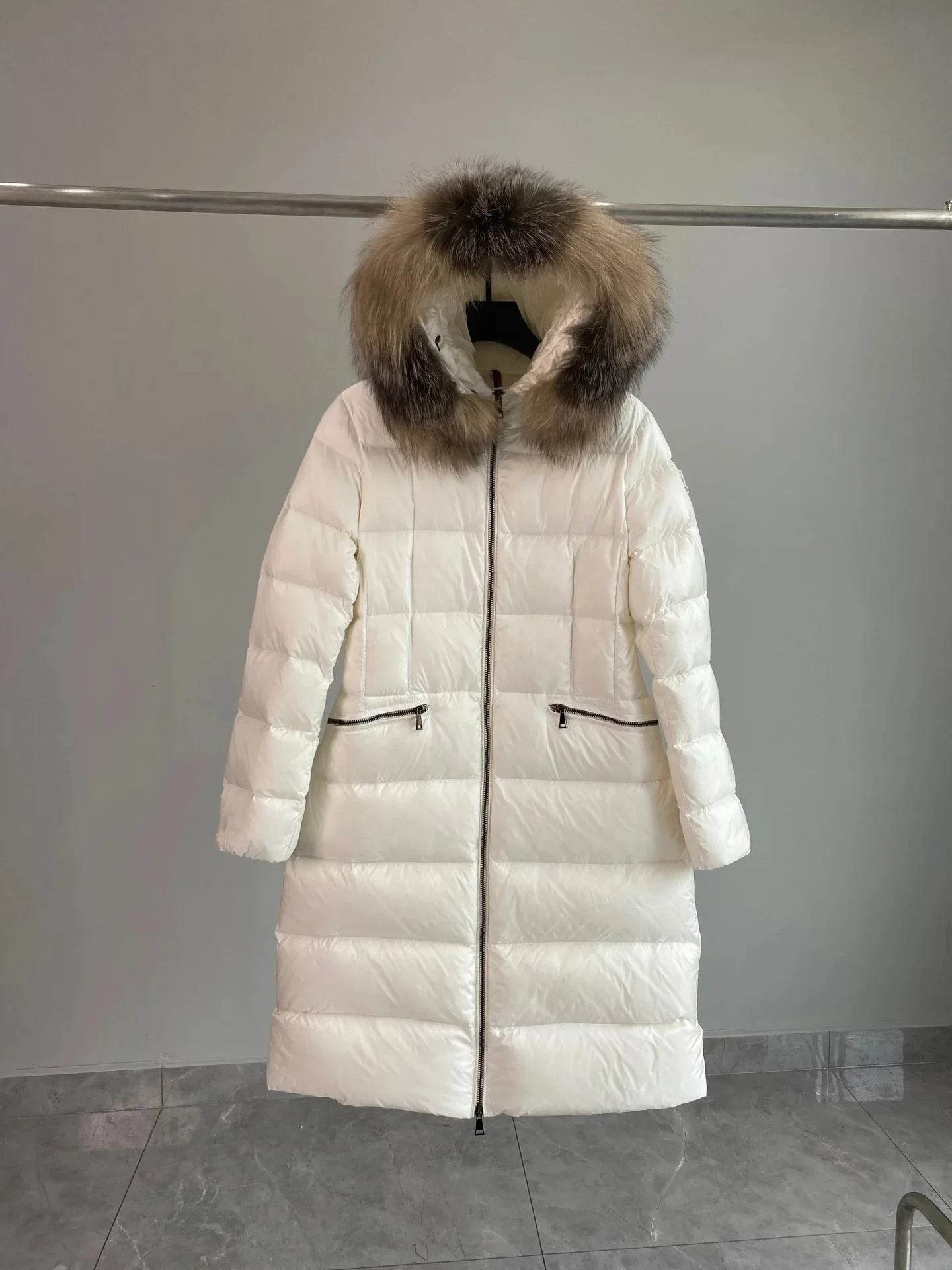 Mont Home Long Women's Down Jacket - Hooded & Waist Cinched - Buy Center UK