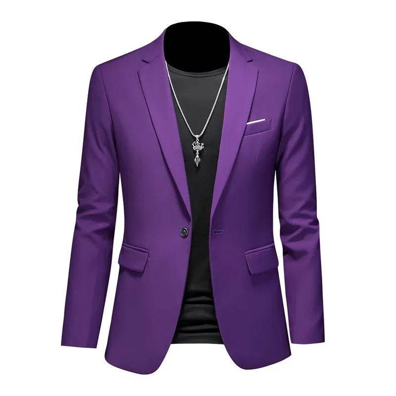 Buy Center Casual Business Blazer for Men - Solid Color Elegance - Buy Center UK