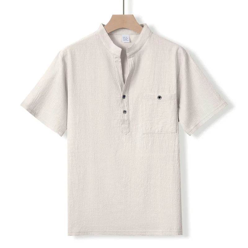 Buy Center Men's Stand Up Collar T-Shirt - Breathable Cotton Polo - Buy Center UK