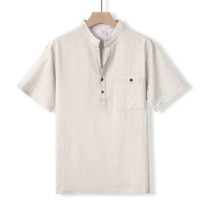 Buy Center Men's Stand Up Collar T-Shirt - Breathable Cotton Polo - Buy Center UK