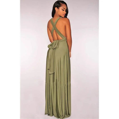 Buy Center Multi-Worn V-Neck Maxi Dress - Elegant Summer Style - Buy Center UK