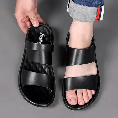 Buy Center Men's Genuine Leather Sandals - Casual Summer Fashion - Buy Center UK