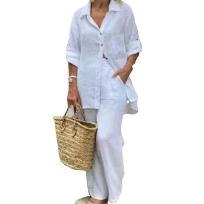 Buy Center Women's Summer Cotton Linen 2 Piece Set - Stylish & Comfortable - Buy Center UK