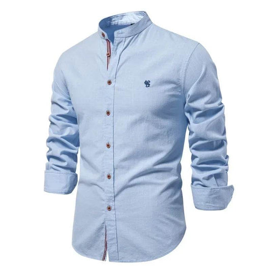 Buy Center Men's Fashion Business Shirt - Cotton Linen Long Sleeve - Buy Center UK