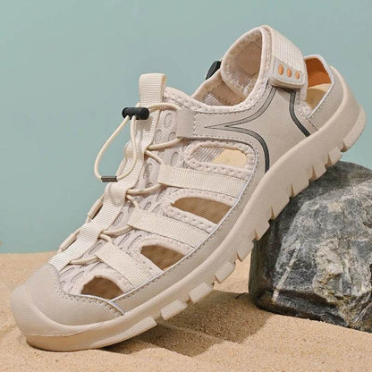 Buy Center Men's Leather Beach Sandals - Outdoor Sports Hollow Design - Buy Center UK