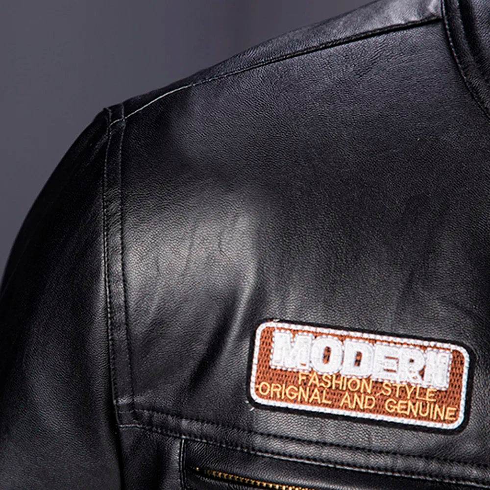 Buy Center Men's Slim Leather Jacket - Custom Printed Motorcycle Coat - Buy Center UK