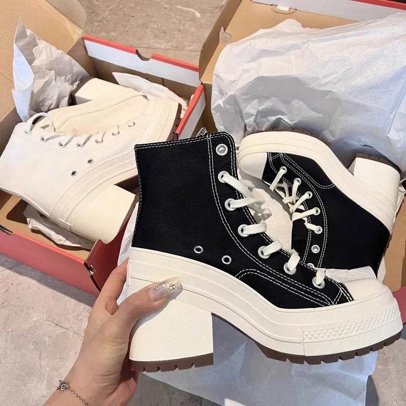Buy Center Women Platform Sneakers - High Top Style, Plus Size 36-42 - Buy Center UK