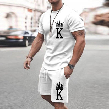 2025 Men's Summer Sports Set - Y2K Style 3D Poker King Design - Buy Center UK