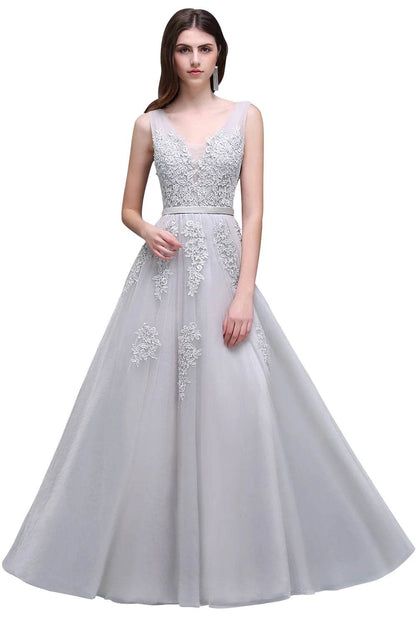 Buy Center Appliques Beading Evening Dress - Elegant Tulle Prom Dress - Buy Center UK