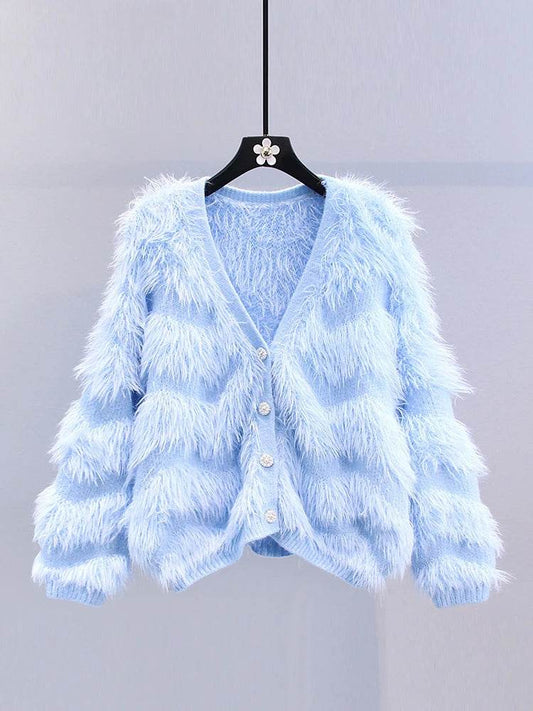 ABRIN Women’s Cashmere Cardigan – Elegant Tassels, Button Up Design - Buy Center UK