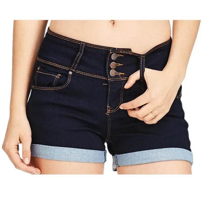 Buy Center Women's Summer Denim Shorts - Stretch Fabric, High Waist - Buy Center UK