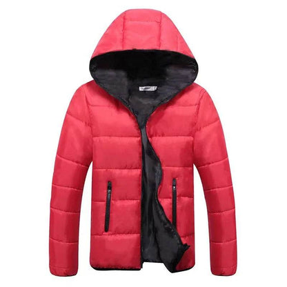 Classic Men's Cotton Coat - Hooded Zipper Jacket in Candy Colors - Buy Center UK