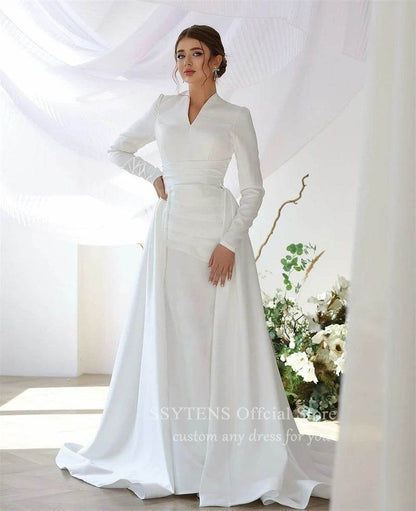 SSYTENS Long Sleeve Muslim Evening Dress - Elegant Mermaid Gown - Buy Center UK