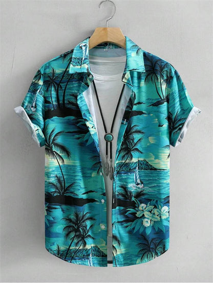 Buy Center Men's Hawaiian Shirt - 3D Printed Vintage Style, Casual Comfort - Buy Center UK