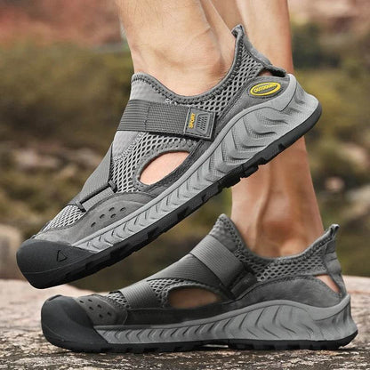 Buy Center Men's Genuine Leather Sandals - Casual Outdoor Beach Shoes - Buy Center UK